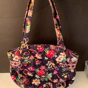 VERA BRADLEY FLORAL RIBBON TOTE 2 HANDLES